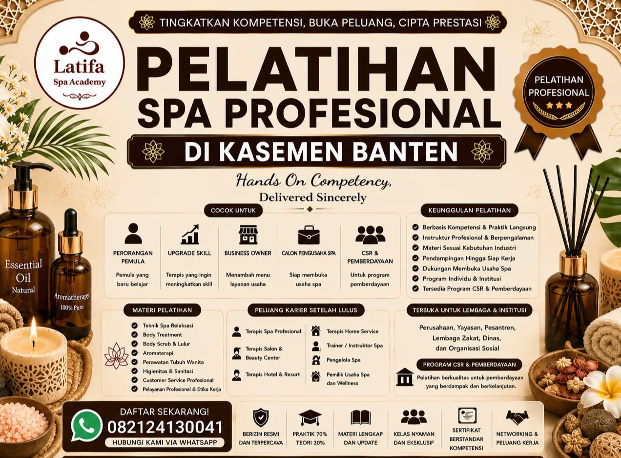 Pelatihan Spa Profesional di Kasemen Banten 082124130041
